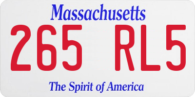 MA license plate 265RL5