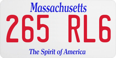 MA license plate 265RL6