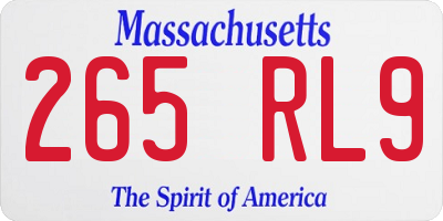 MA license plate 265RL9