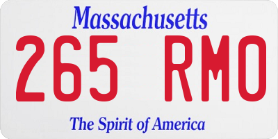 MA license plate 265RM0