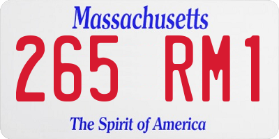 MA license plate 265RM1