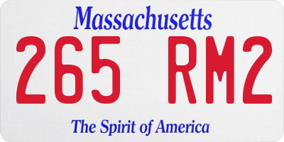 MA license plate 265RM2