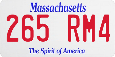 MA license plate 265RM4