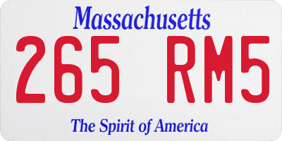 MA license plate 265RM5