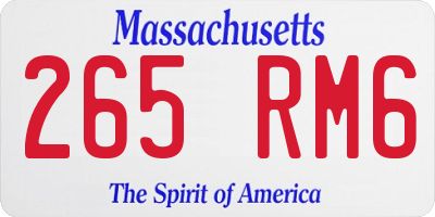 MA license plate 265RM6