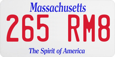 MA license plate 265RM8