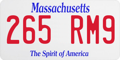 MA license plate 265RM9