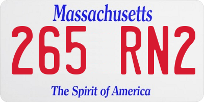 MA license plate 265RN2