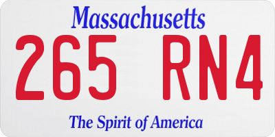 MA license plate 265RN4