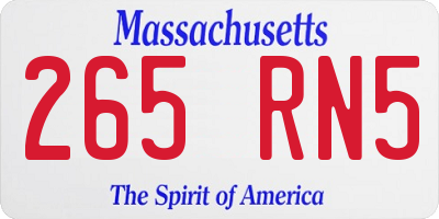 MA license plate 265RN5