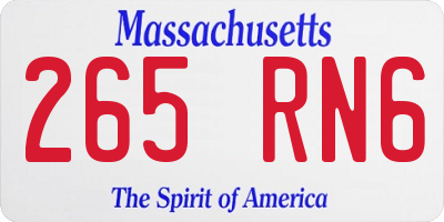 MA license plate 265RN6