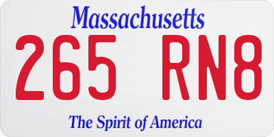 MA license plate 265RN8