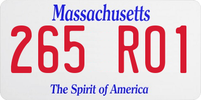 MA license plate 265RO1