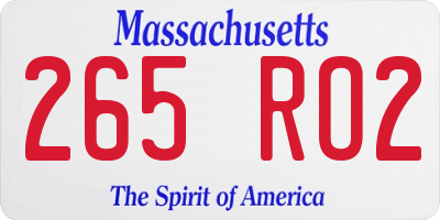 MA license plate 265RO2