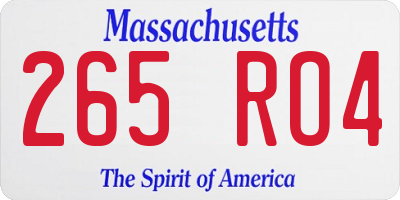 MA license plate 265RO4