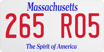 MA license plate 265RO5