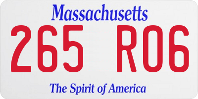 MA license plate 265RO6