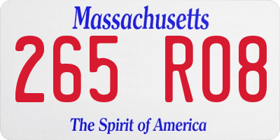 MA license plate 265RO8