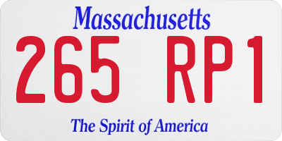 MA license plate 265RP1