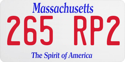 MA license plate 265RP2