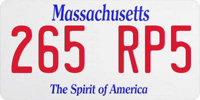MA license plate 265RP5