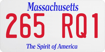 MA license plate 265RQ1
