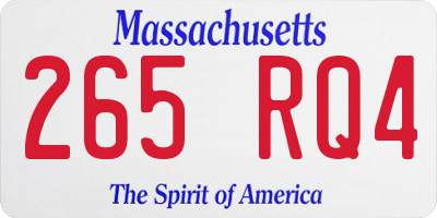 MA license plate 265RQ4