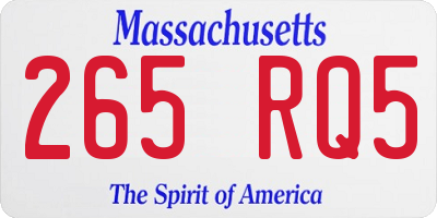 MA license plate 265RQ5