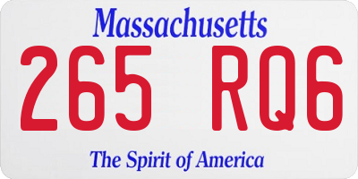 MA license plate 265RQ6