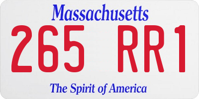 MA license plate 265RR1