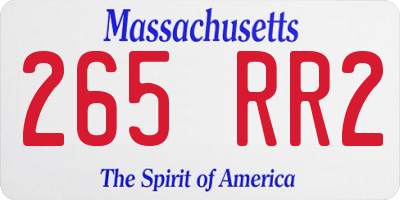 MA license plate 265RR2