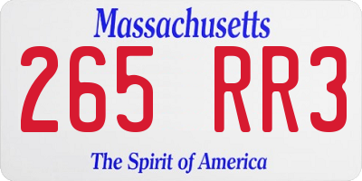 MA license plate 265RR3