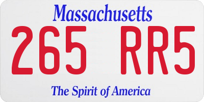 MA license plate 265RR5
