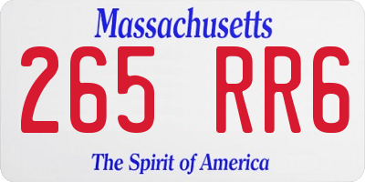 MA license plate 265RR6