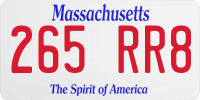 MA license plate 265RR8