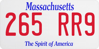 MA license plate 265RR9