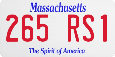 MA license plate 265RS1