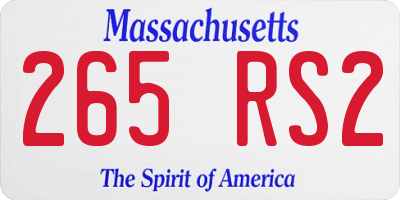 MA license plate 265RS2