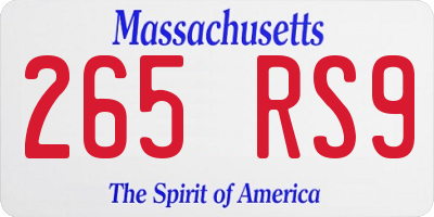 MA license plate 265RS9
