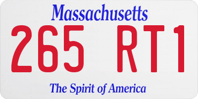 MA license plate 265RT1