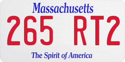 MA license plate 265RT2