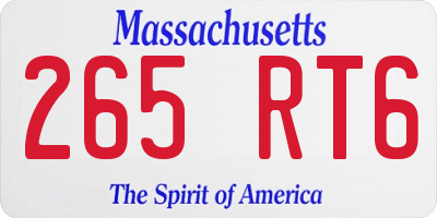 MA license plate 265RT6