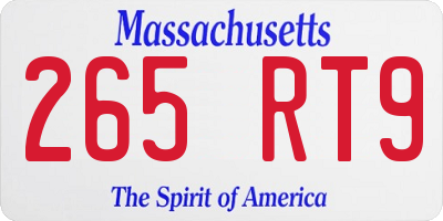MA license plate 265RT9