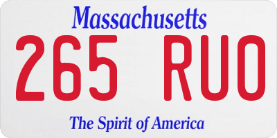MA license plate 265RU0