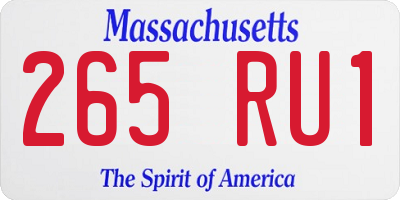 MA license plate 265RU1