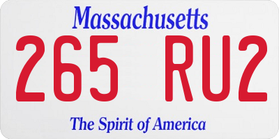 MA license plate 265RU2