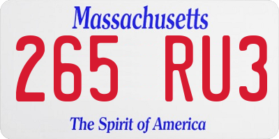 MA license plate 265RU3