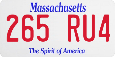 MA license plate 265RU4