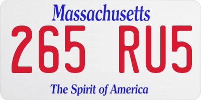 MA license plate 265RU5