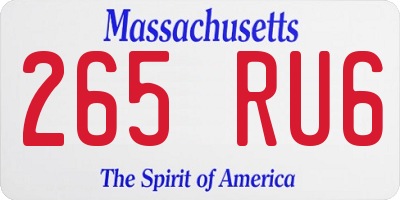 MA license plate 265RU6